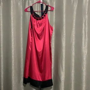 Pink and black dress